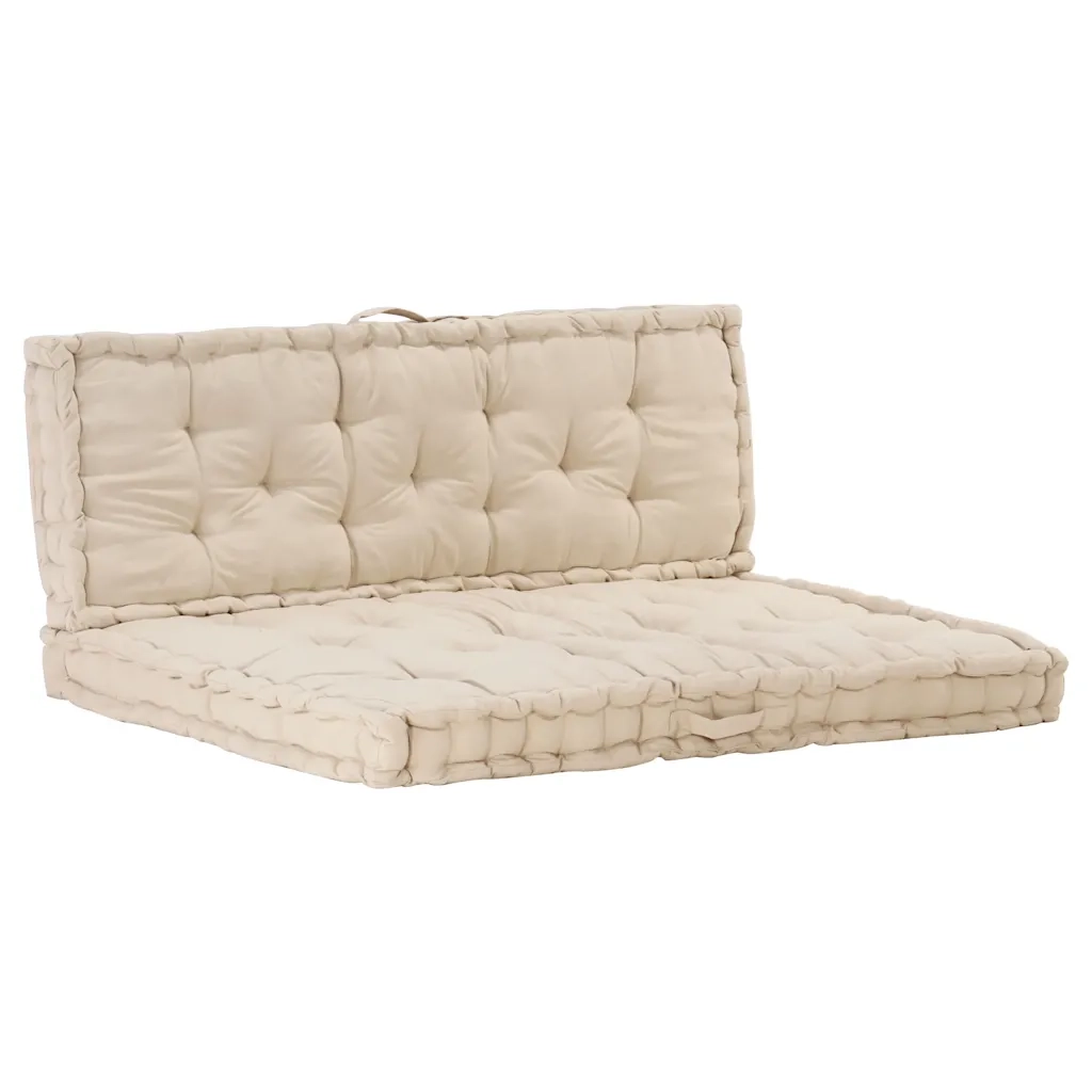 Cuscini per Pallet e Pavimento 2 pz in Cotone Beige 3053637
