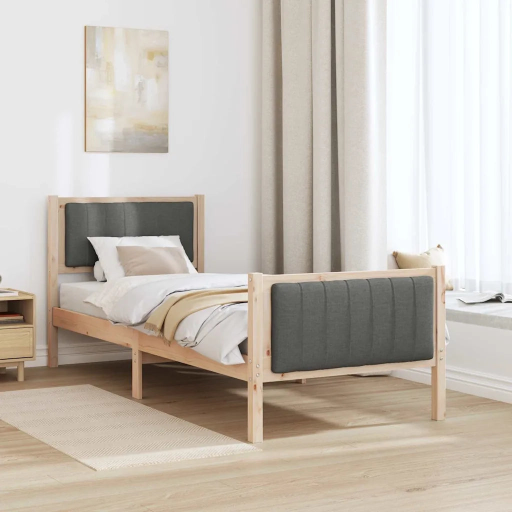 Struttura del Letto marrone e grigio scuro 75 x 190 cm 878510