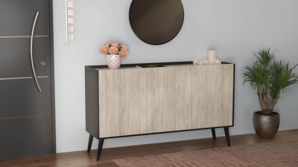 Madia di design con 3 ante in Legno Composito cm 150x41 5x78 - THOMAS