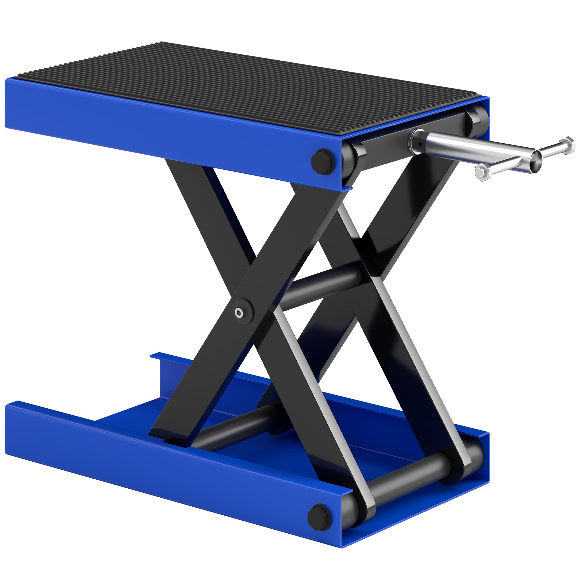 Cavalletto Alzamoto Pieghevole e Antiscivolo 41,5x23,5x10-37 cm in Acciaio e Gomma Blu e Nero