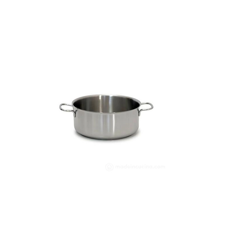 Casseruola con doppio manico in acciaio inox