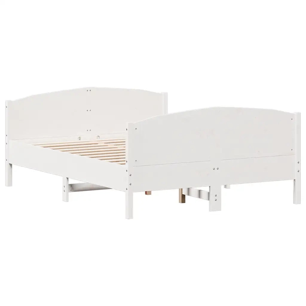 Giroletto senza Materasso Bianco 150x200 cm Legno Massello Pino
