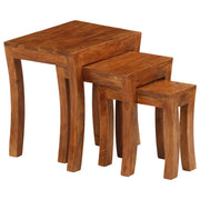 Tavolini Impilabili 3 pz Massello di Acacia 50x35x50 cm Marrone 246101