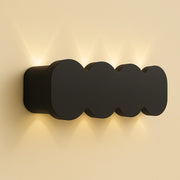 Applique da Muro LED 8 Luci Bianco Caldo Esterno Interno Alluminio 21x8x3 cm Nero