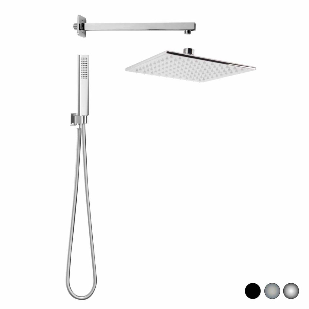 KIT SOFFIONE DOCCIA QUADRATO SEVEN- Cromo- METAF- pezzi 1