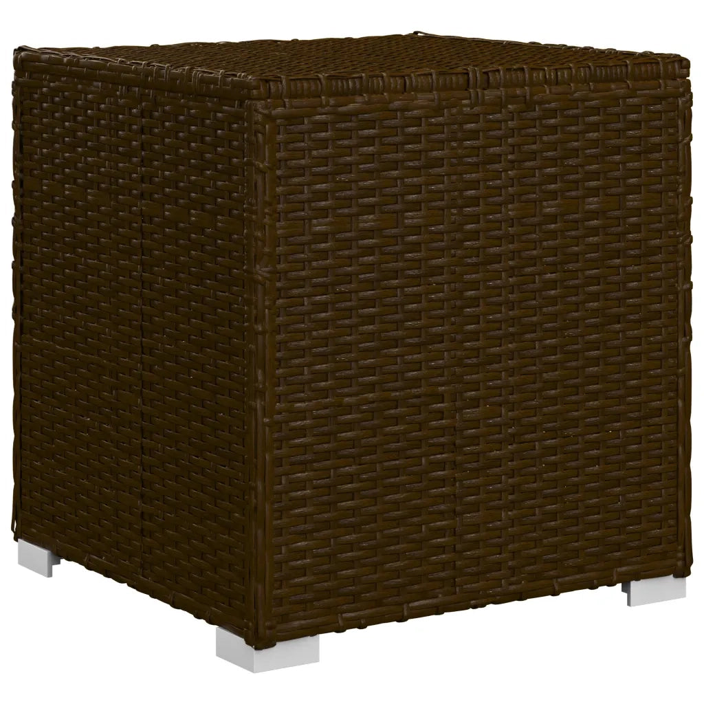Lettini Prendisole con Tavolino 3 pz in Polyrattan Marrone 3057663