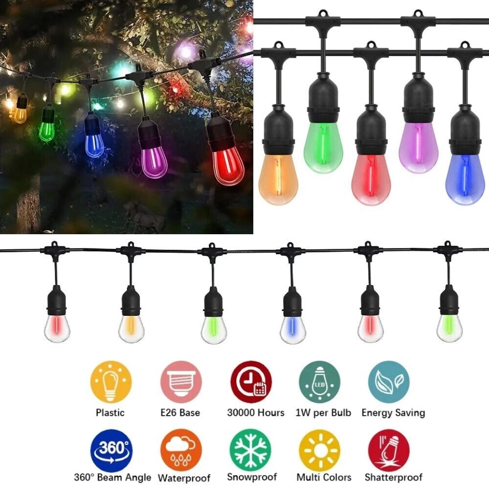 Catena luminosa solare da esterno giardino 10M - 10 lampadine luce RGB MZ-LXY
