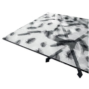 Tovaglia Trasparente Decorata Glitterata Pellicola Pvc 100x260 Cm Tavolo Antimacchia Spessa Piume (A)
