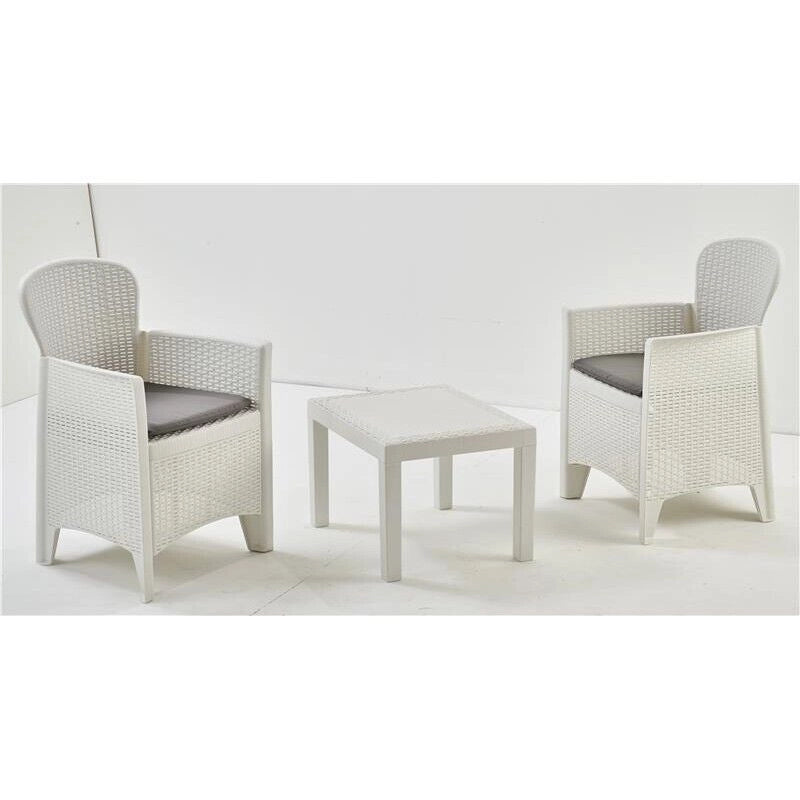 MAURY'S AKITA SALOTTO DA GIARDINO CON CUSCINI 3 PZ BIANCO