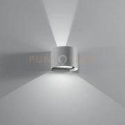 APPLIQUE BIEMISSIONE LED DELTA GRIGIA 10W 700LM CCT 3000K / 4000K IP54 14X12X10CM
