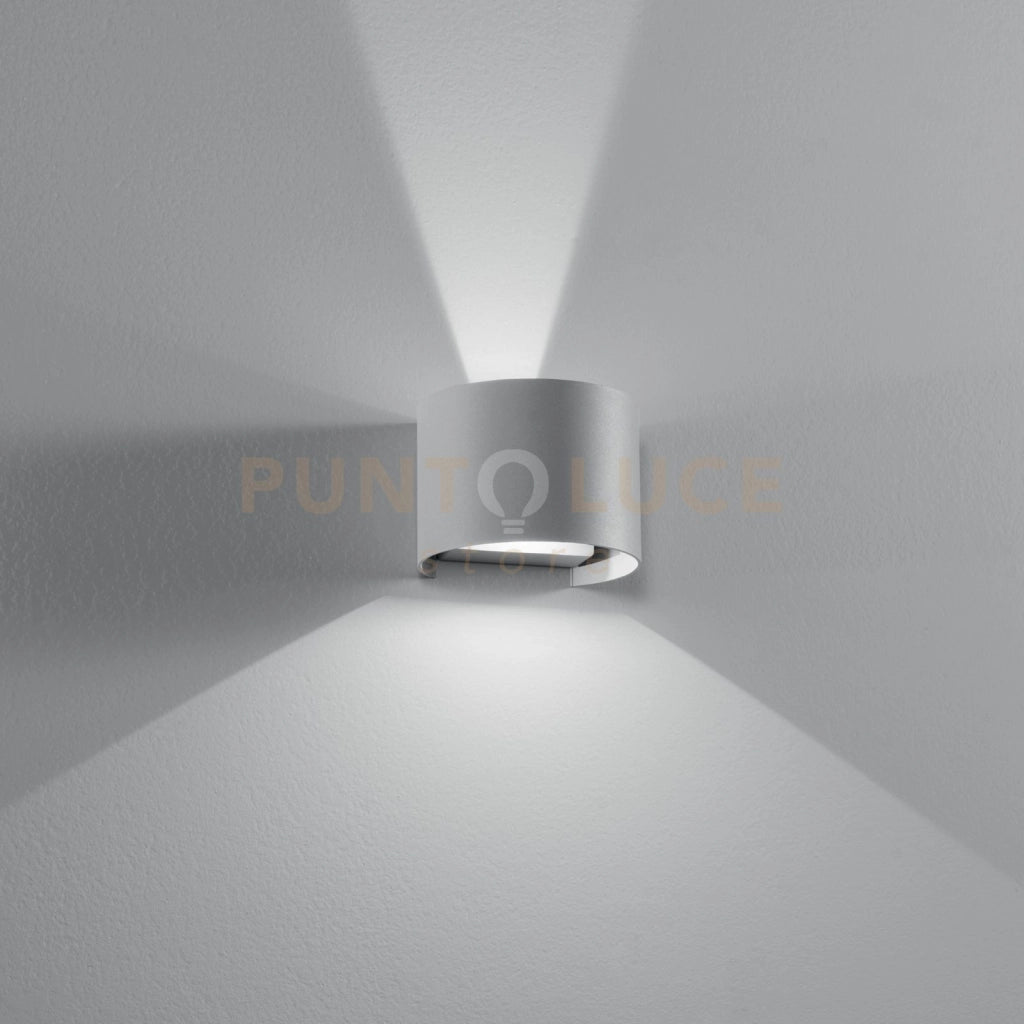 APPLIQUE BIEMISSIONE LED DELTA GRIGIA 10W 700LM CCT 3000K / 4000K IP54 14X12X10CM