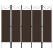 Paravento a 5 Pannelli Marrone 200x180 cm