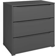 Cassettiera per camera da letto Ruben, Antracite, 48 x 77.6 cm con 3 cassetti, per riporre abiti e oggetti di uso quotidiano