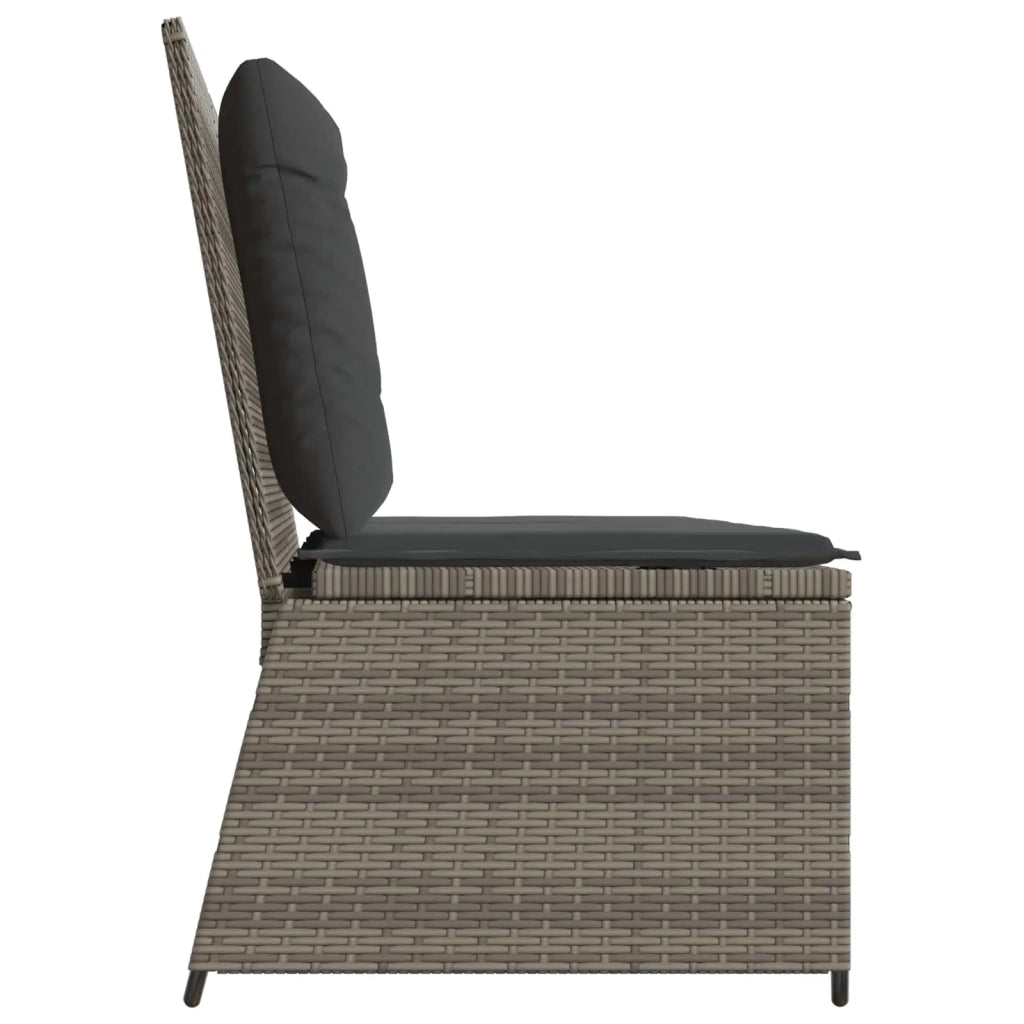 Panchina da giardino Grigio polyrattan