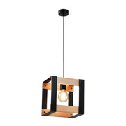 Lampada a sospensione ZMH 1 Luci in Legno ZMH Metallo Vintage Nero E27