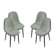 SEDIA IMBOTTITA TEDDY IN TESSUTO VERDE CHIARO CON GAMBE NERE 44X48X88 CM
