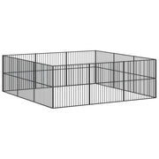 Box per Cani 12 Pannelli Nero Acciaio Zincato CFW6334569