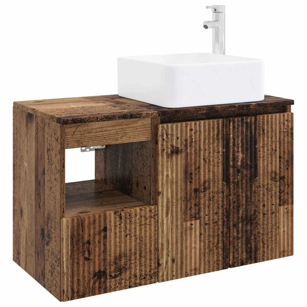 Set di mobili per il bagno 2 pz Legno antico 3404052