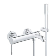 RUBINETTO MISCELATORE MONOCOMANDO CROMATO PER VASCA ESTERNO CON DOCCIA SERIE ESSENCE - 1/2 - C/ATTACCO DUPLEX - FLEX 1,5MT. - SU ORDINAZIONE  - GRO