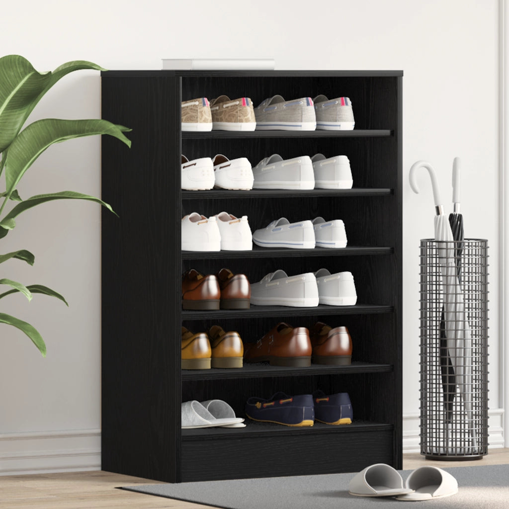Mobile per scarpe  Nero Rovere 60x35x92 cm in legno ingegnerizzato