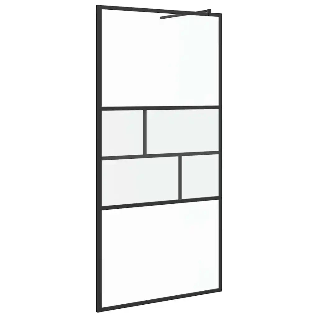 Parete Doccia Walk-in Nero 100 x 195 x 0,5 cm Vetro e Alluminio CFW9802515