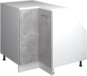 Mobile sottotetto Mobile angolare Rion, Calcestruzzo, 75.6 x 81.6 cm con 1 porta, carcassa dell’armadio profondità 60 cm, adatto per il salvaspazio sotto tetti spioventi