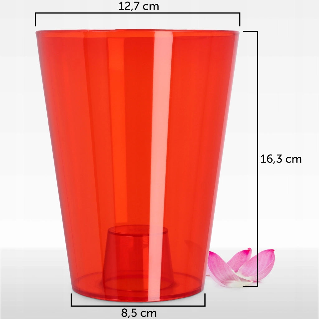 Vaso da fiori KADAX per orchidee, in plastica, rosso, resistente, 12 cm