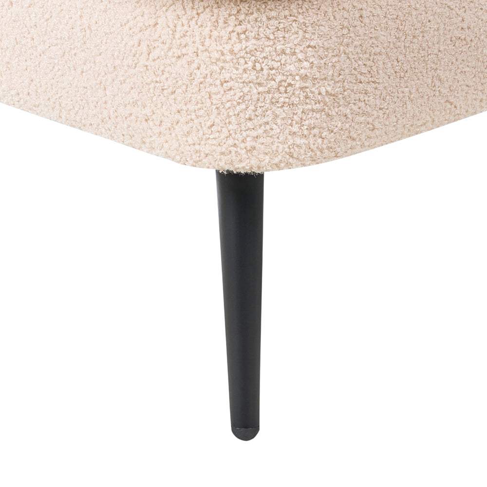 Chaise longue Velluto Beige Chiaro Rivestimento Gambe In Metallo nero versione destra
