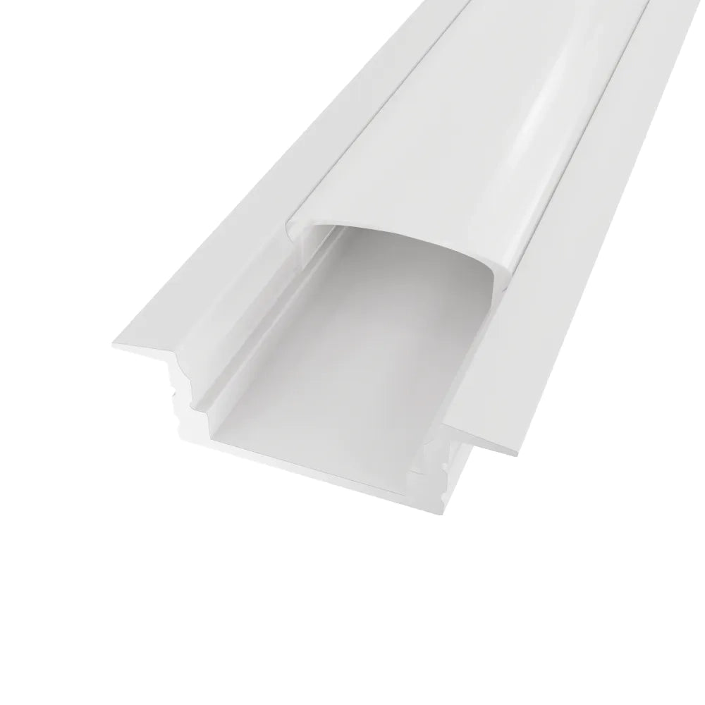 Profilo da incasso in alluminio bianco 2mt per doppia striscia led