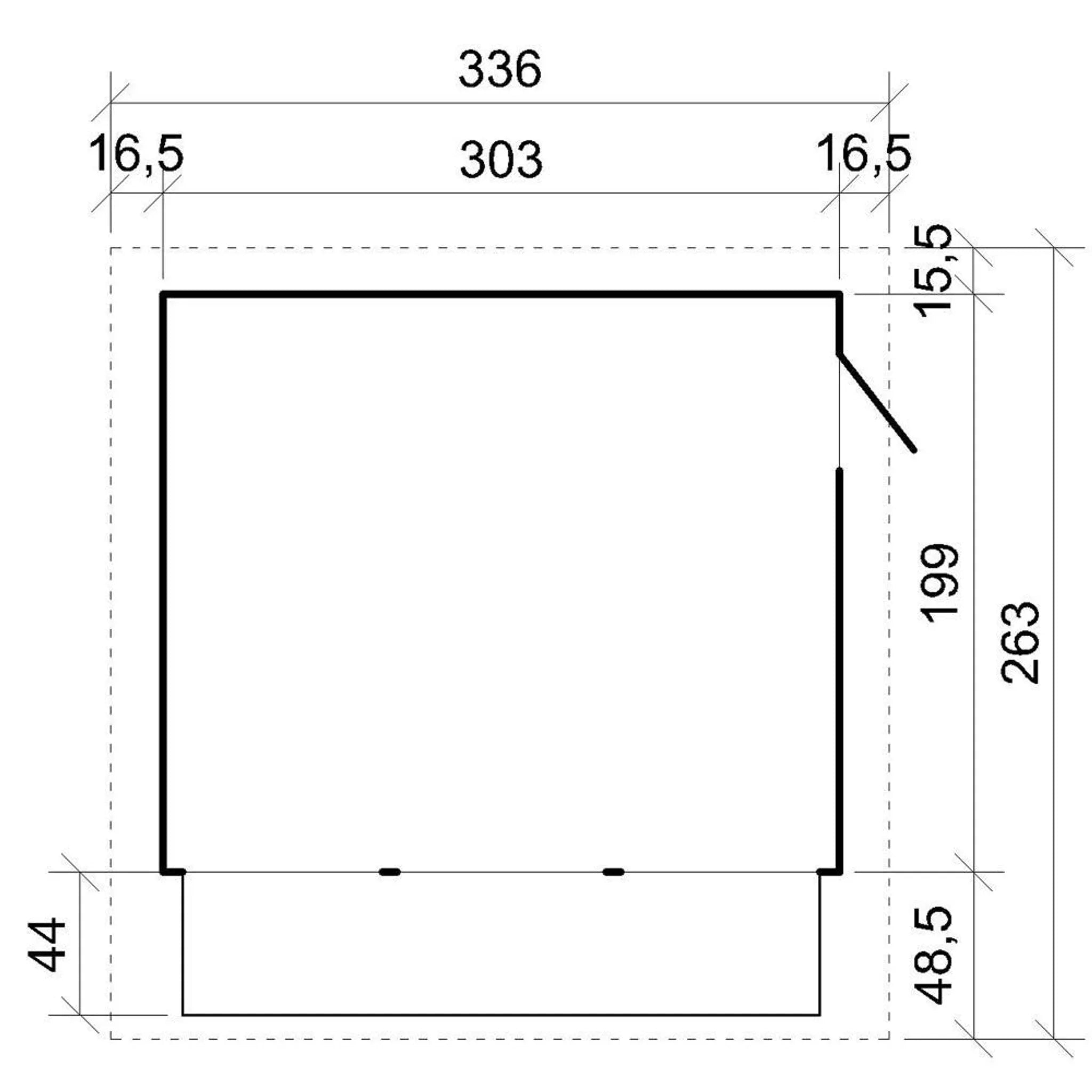 Chiosco in legno da giardino - 336x263 cm/6 m2 - TIMBELA M150A