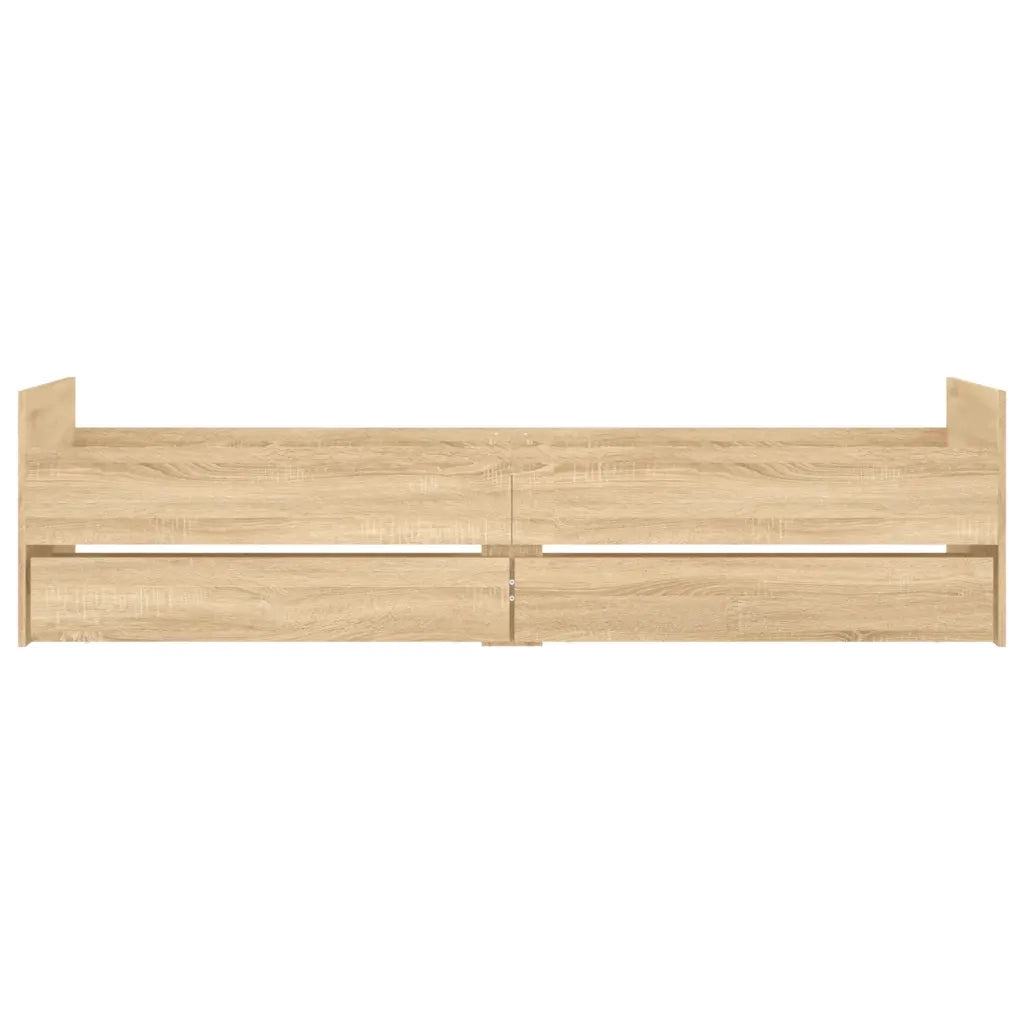 Letto singolo | Letto per adulti | Giroletto con Cassetti Rovere Sonoma 75x190 cm Small Single