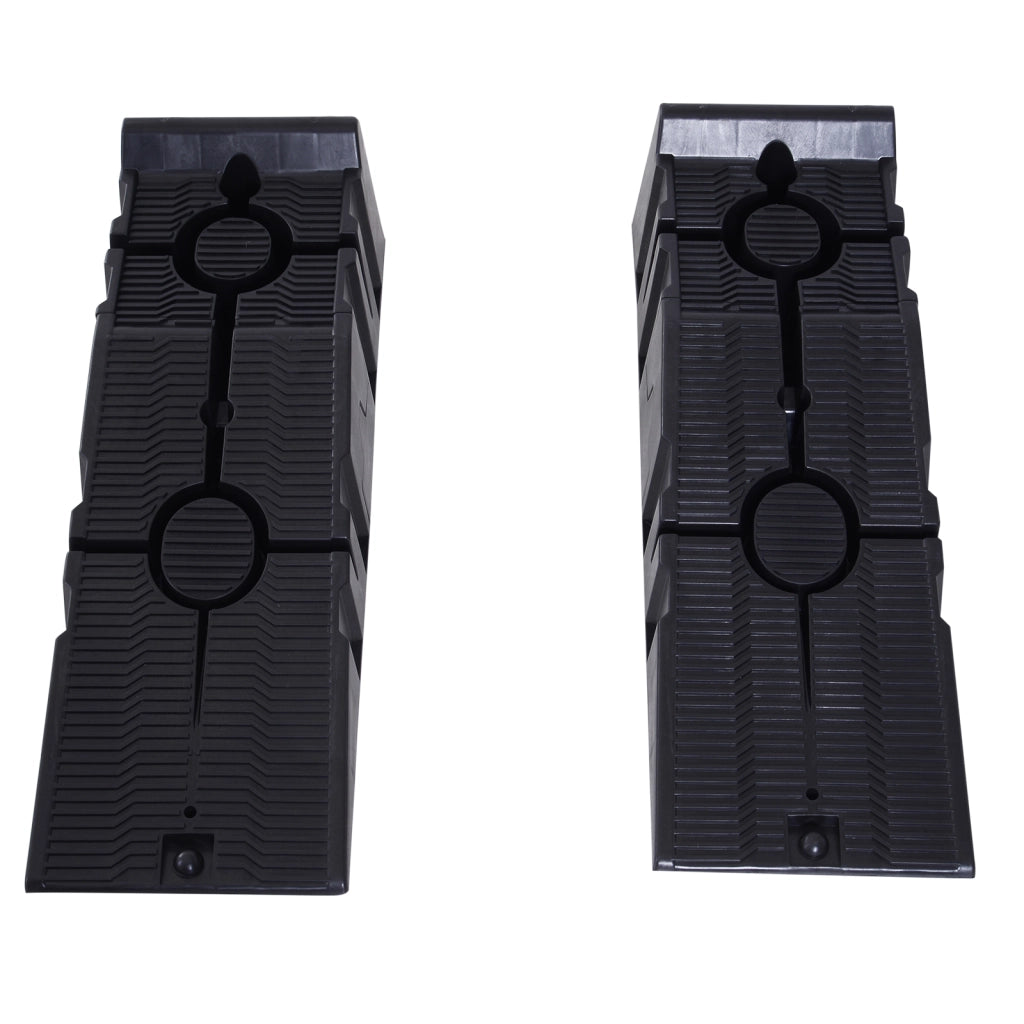 Set 2 Rampe per Auto in Plastica con Carico Massimo 5 Tonnellate, 91x30x21 cm, Nero
