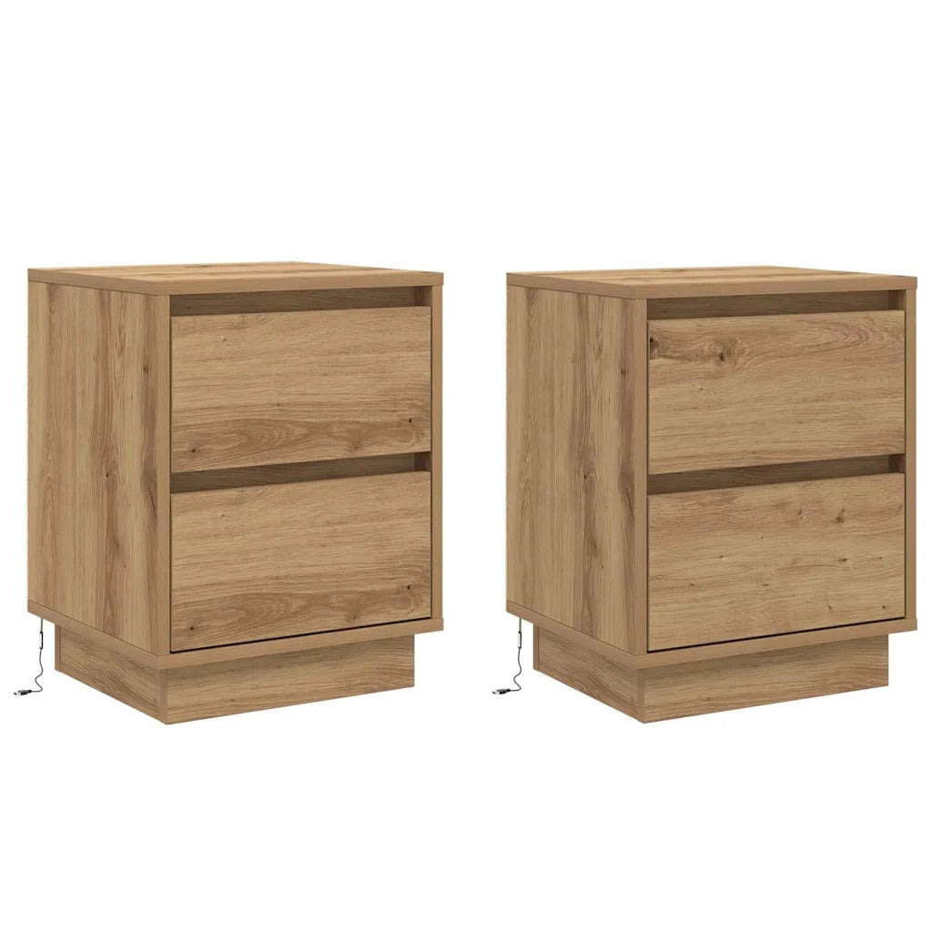 Armadio da Notte 2 pcs Rovere artigianale 39 x 34,5 x 50 cm 869625