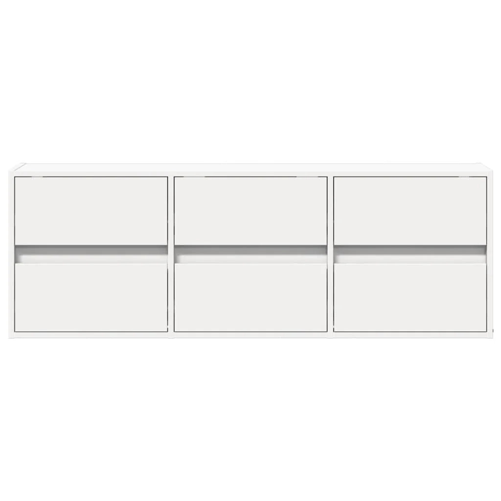Mobile TV multimediale scaffale TV credenza mobile TV sala da pranzo soggiorno camera da letto mobile da parete con luci LED 130 x 31 x 45 cm bianco 02_0027857