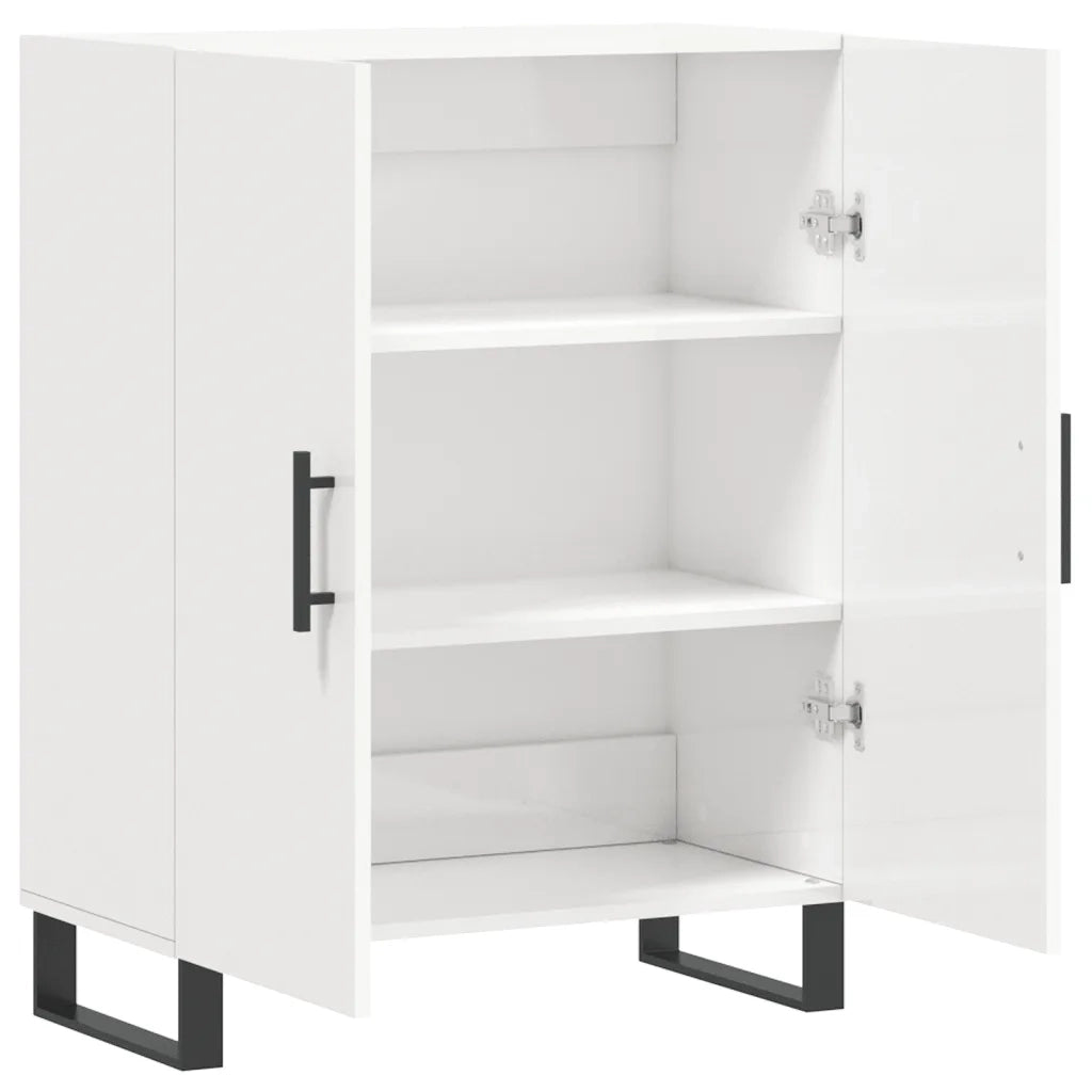 Credenza-Buffet-Armadio da cucina 69,5x34x90 cm in Legno Multistrato Bianco Lucido 804231
