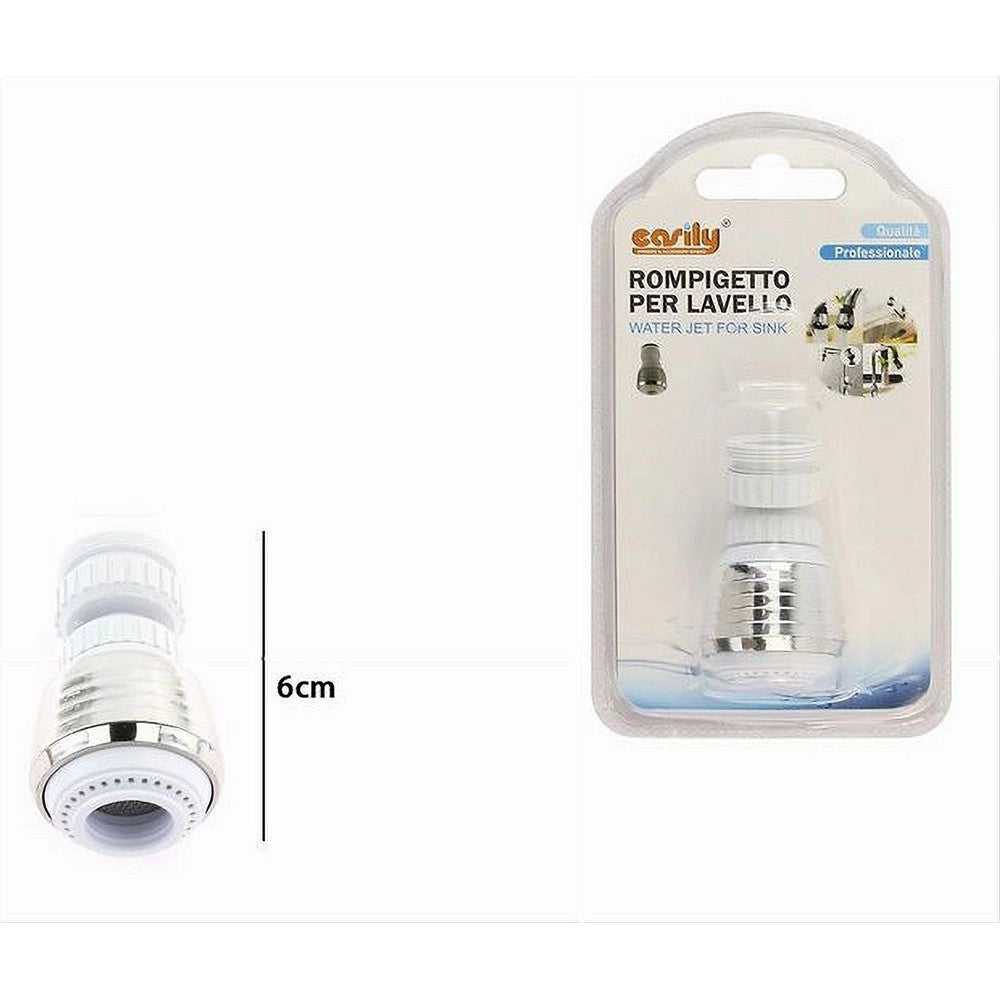 Trade Shop - Aeratore Rompigetto Per Rubinetto Lavello Cucina Cromato Bianco Snodato 87164 -