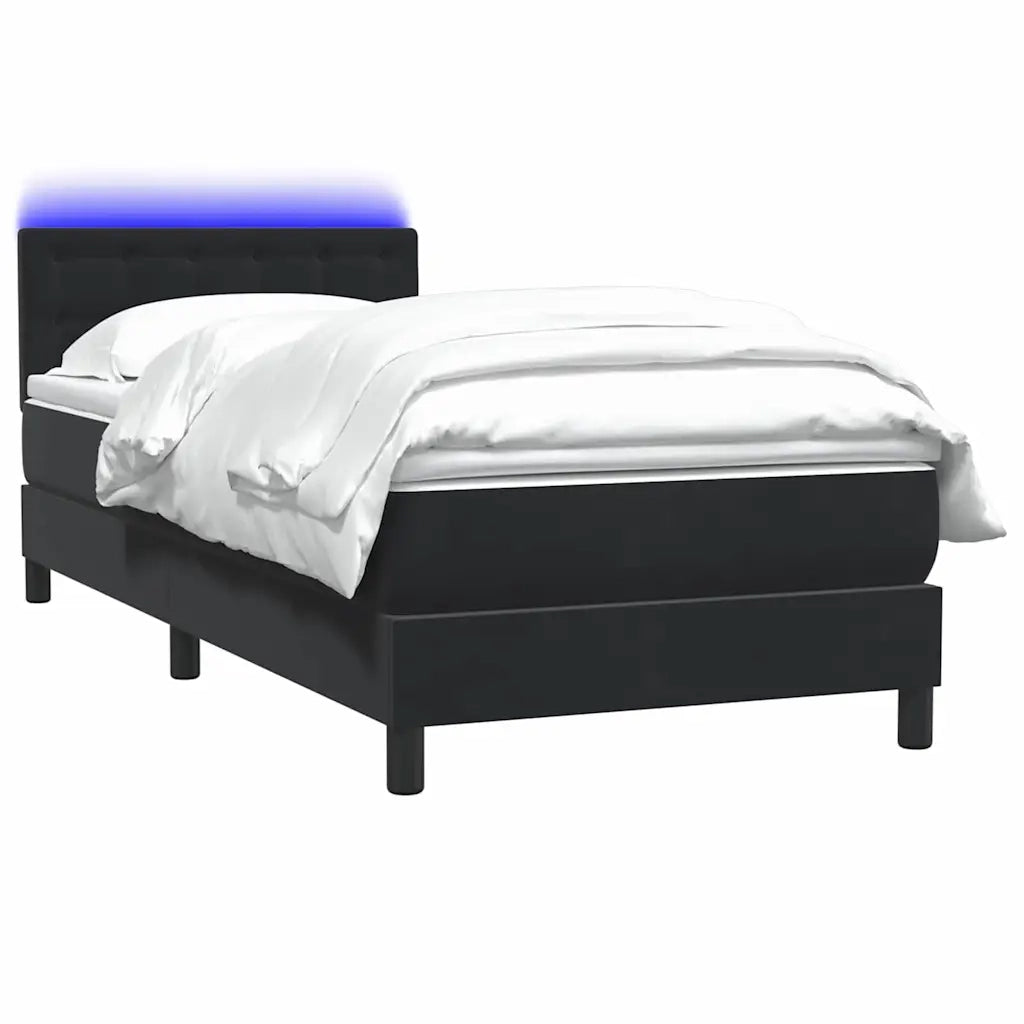 Giroletto a Molle con Materasso Nero 80x220 cm Velluto