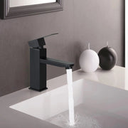 ZMH Miscelatore monocomando in acciaio inox nero miscelatore acqua calda fredda ad alta pressione per bagno