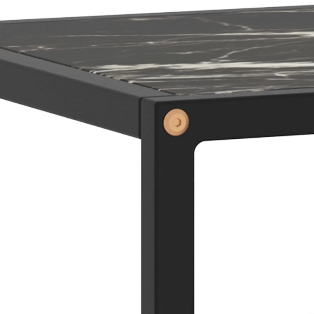 Mobile TV-Credenza per TV-Console TV Nero con Vetro Nero Marmo 100x40x40 cm