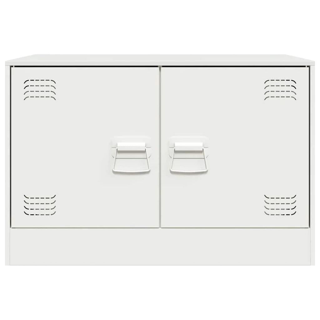 Mobile TV multimediale scaffale TV mobile TV sala da pranzo soggiorno camera da letto 67 x 39 x 44 cm acciaio bianco 02_0026144