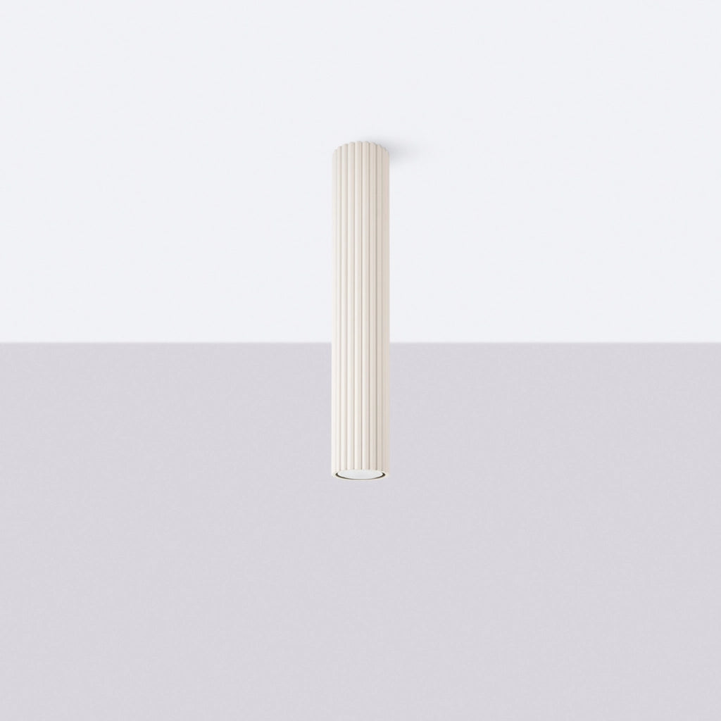 Spot soffitto tubolare beige rigato 40cm GU10 GRAVIO