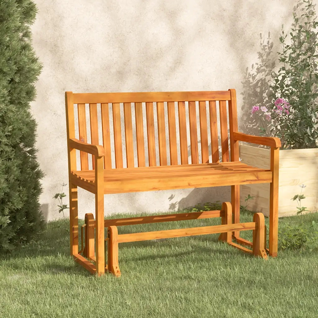 Panchina da Giardino | Panca da Giardino a Dondolo 110 cm Legno Massello d'Acacia