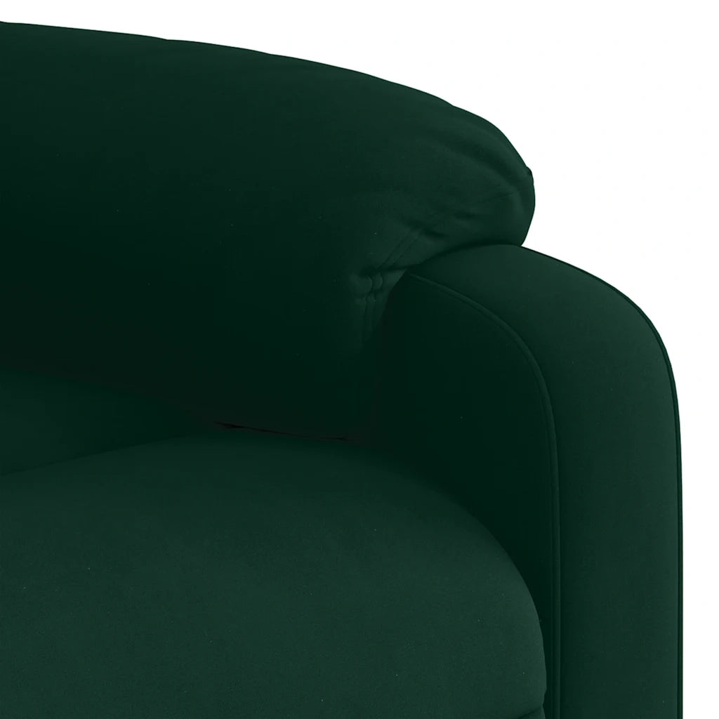 Divano Sedia-Poltrona Massaggiante Reclinabile Verde Scuro in Velluto 312089