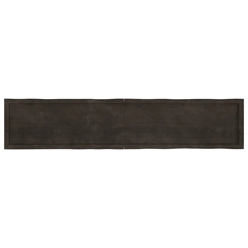 Piano Tavolo Marrone Scuro 200x40x(2-6)cm Rovere Non Trattato 364047