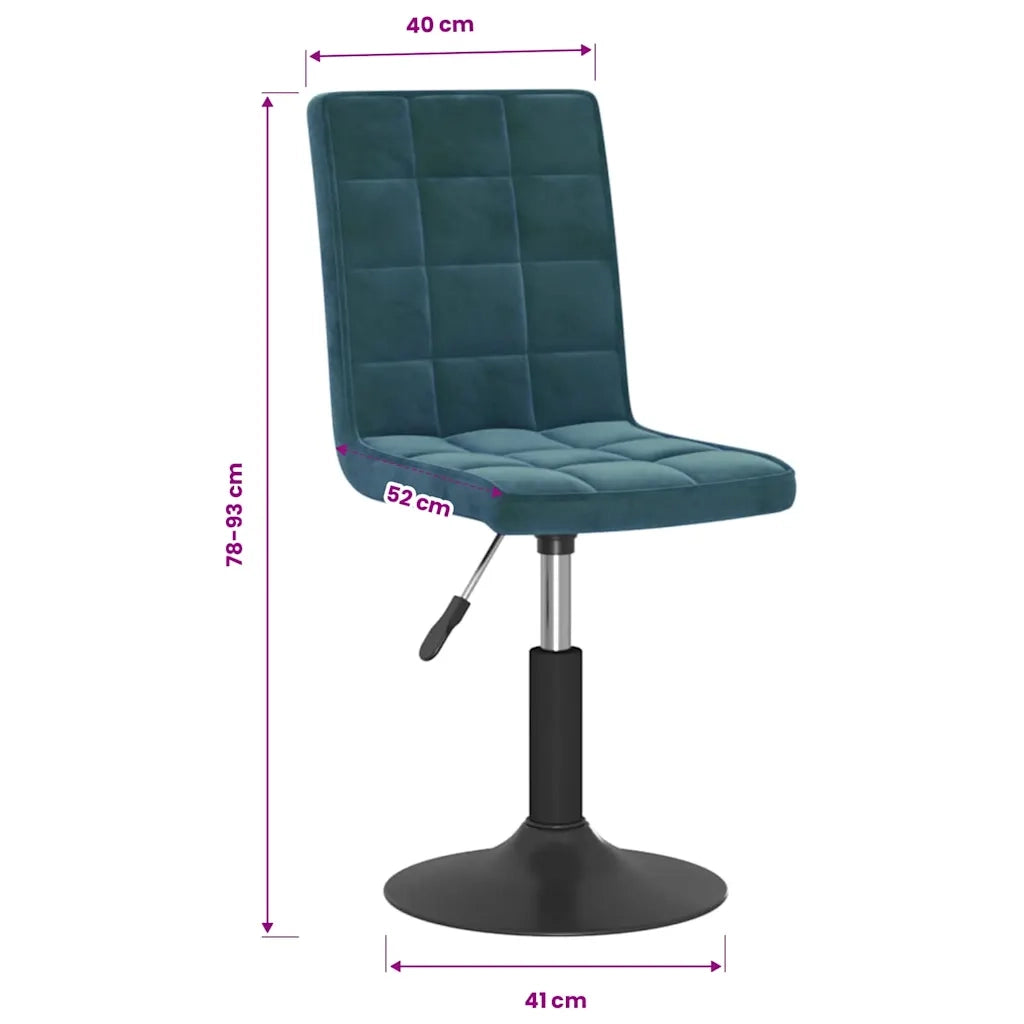 Sedie da Pranzo Girevoli 4 pz Blu in Velluto
