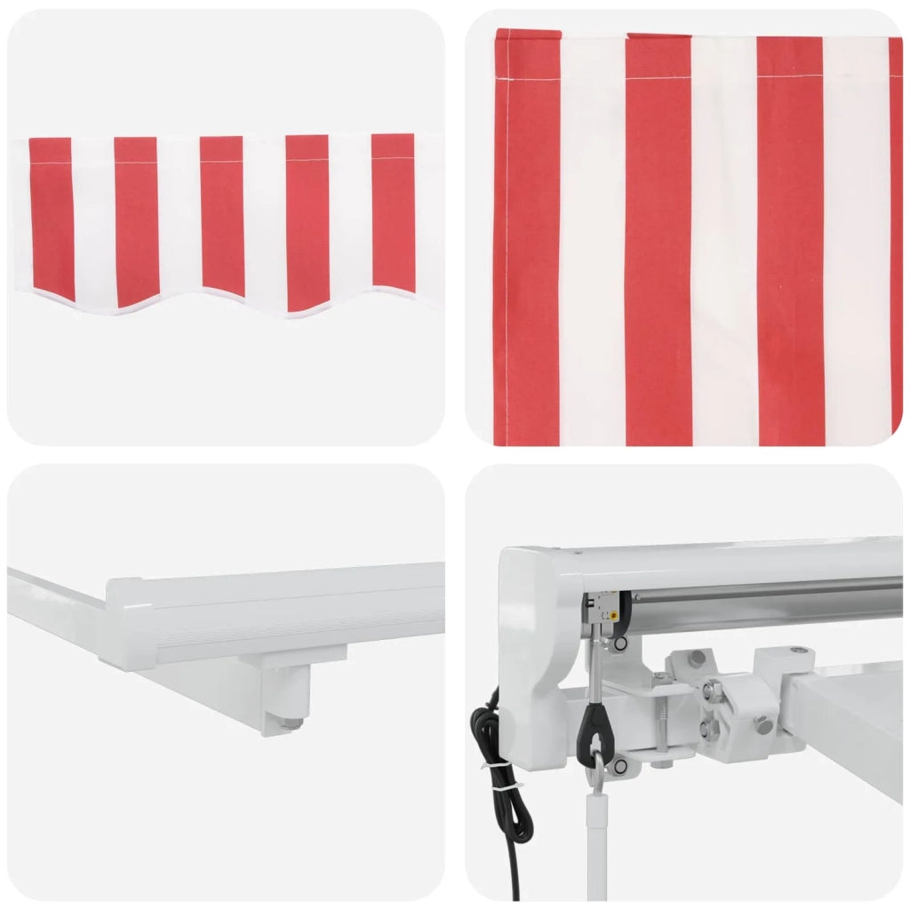 Tettuccio Elettrico Retrattile Rosso e Bianco 4,5 × 3,5 m