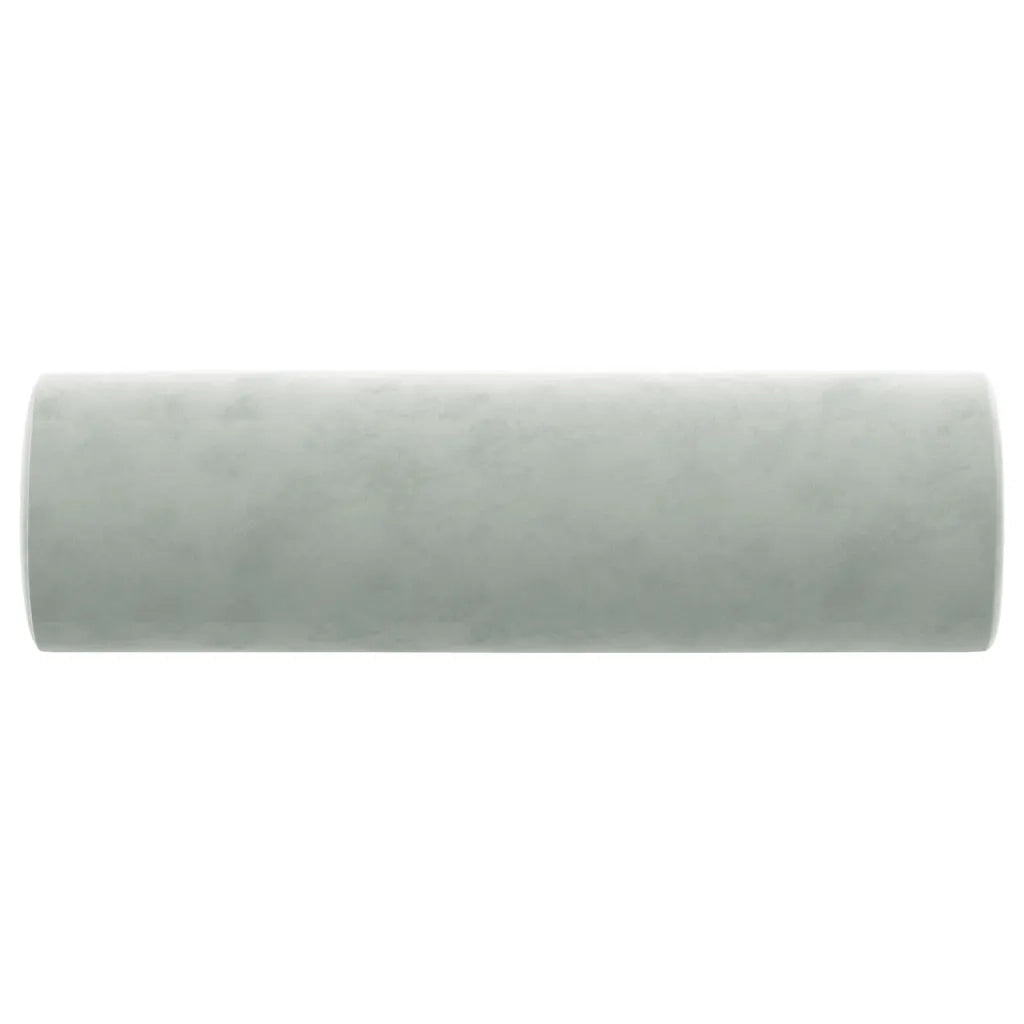 Cuscini Decorativi 2 pz Grigio Chiaro Ã˜15x50 cm in Velluto cod mxl 42912