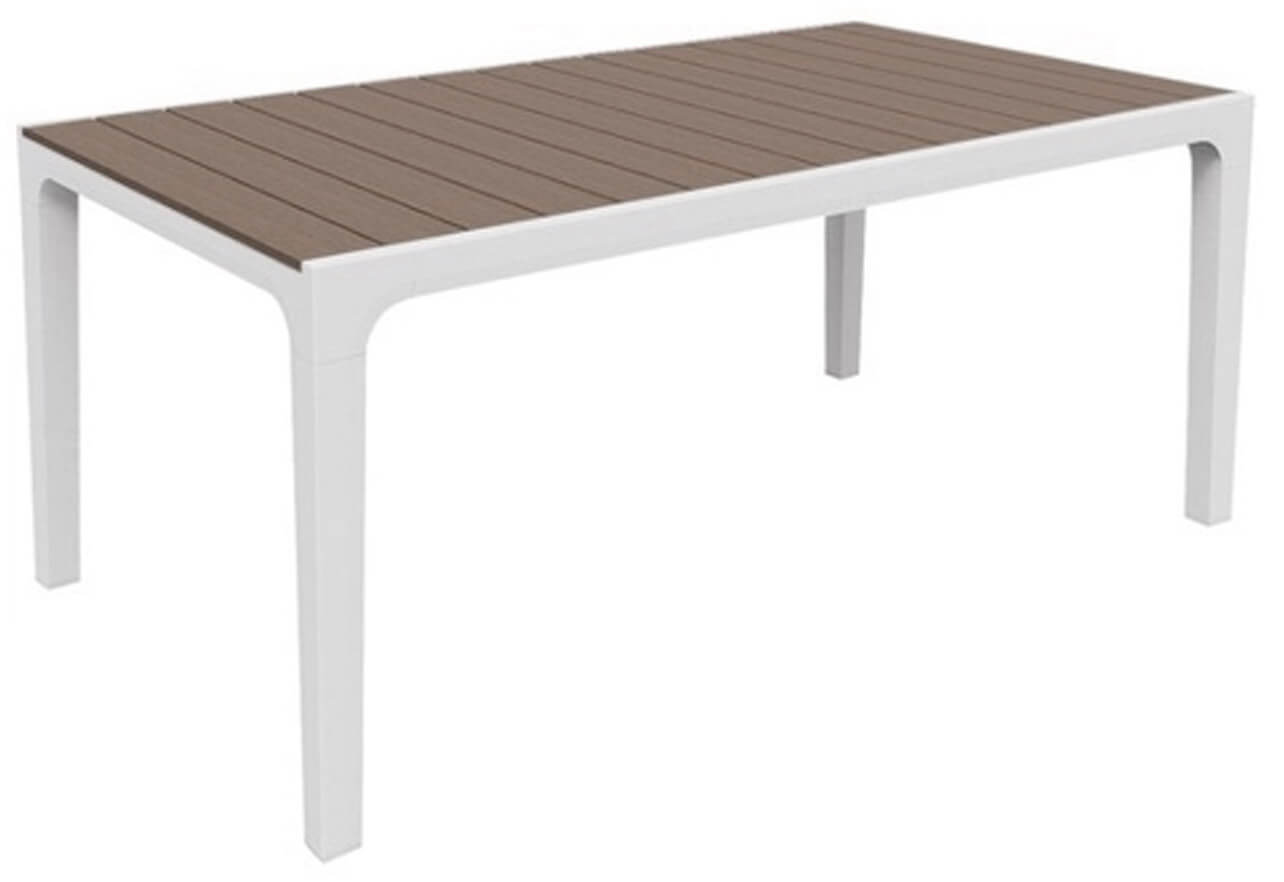 Tavolino da Giardino 160x90x74 cm in Resina Bauer Harmony Tortora