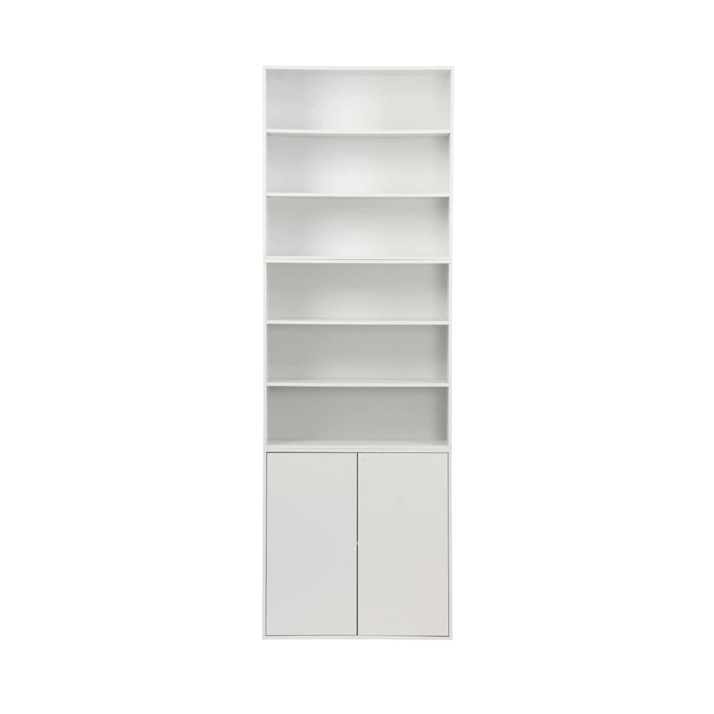 Libreria, modulo di stoccaggio in legno 2 mensole, bianco