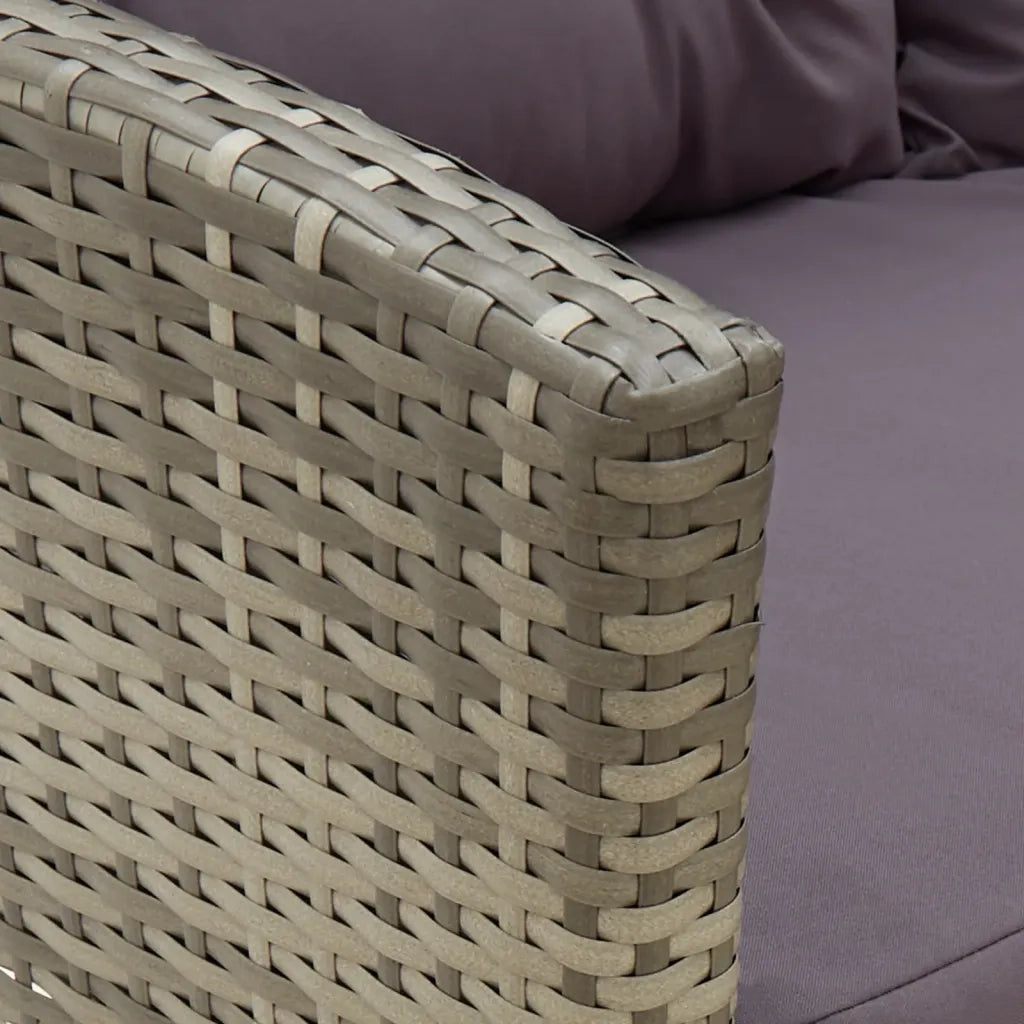 Set Divani da Giardino 2 pz con Cuscini in Polyrattan Grigio cod mxl 40759